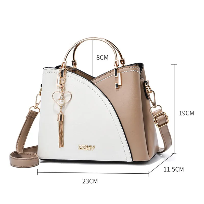 Female All-match Contrast Color Waterproof Handbag