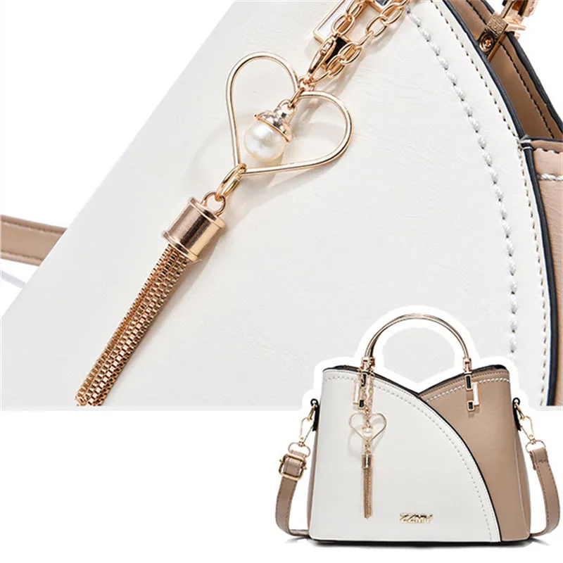 Female All-match Contrast Color Waterproof Handbag
