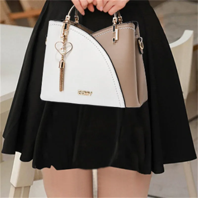 Female All-match Contrast Color Waterproof Handbag