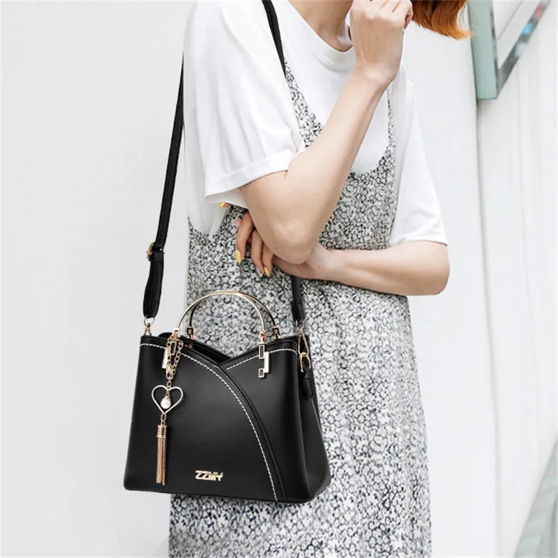 Female All-match Contrast Color Waterproof Handbag