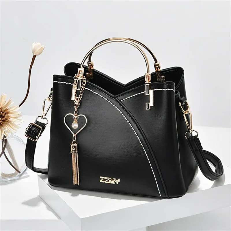 Female All-match Contrast Color Waterproof Handbag