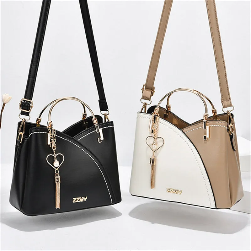 Female All-match Contrast Color Waterproof Handbag