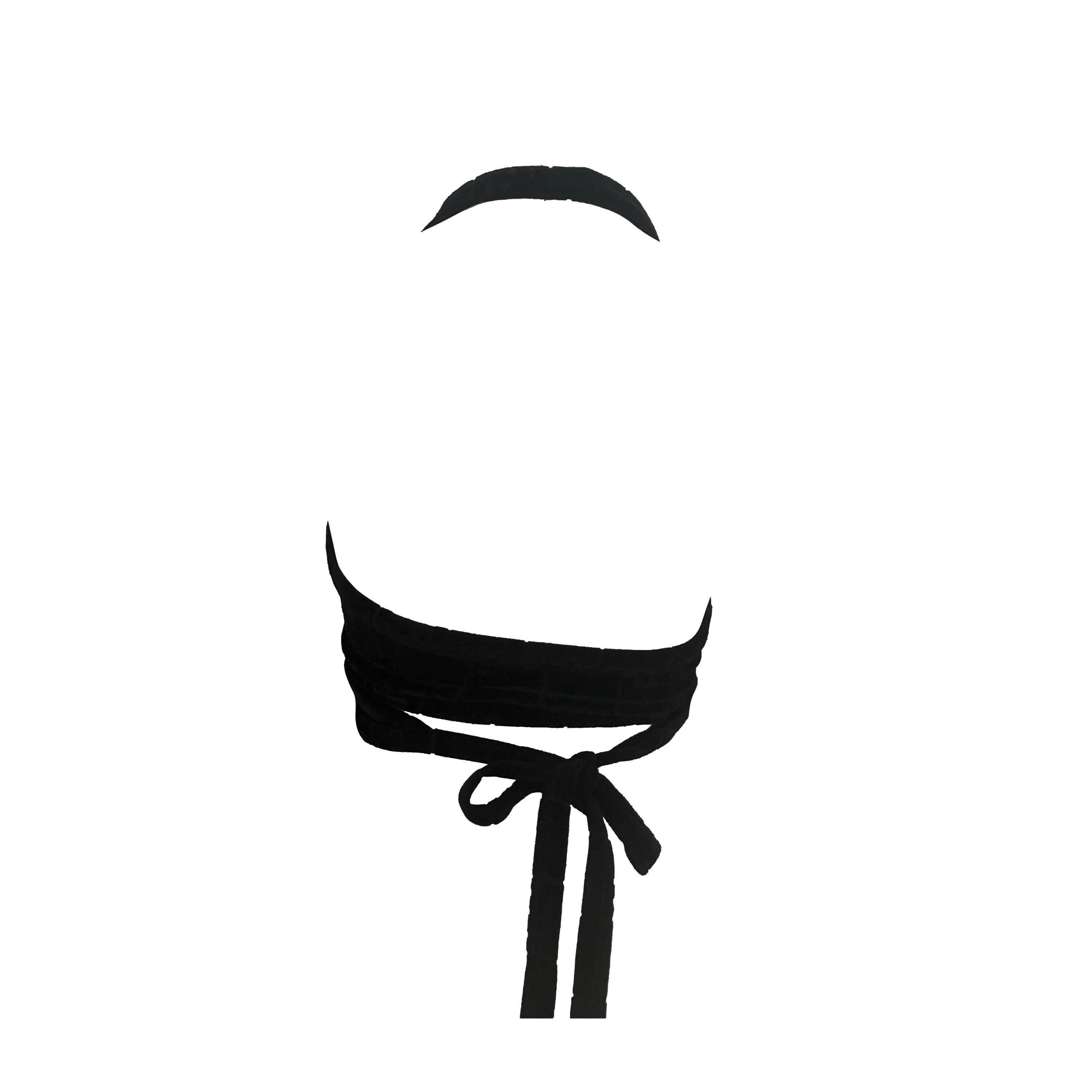 Fendi Black Monogram Terrycloth Cropped Halter