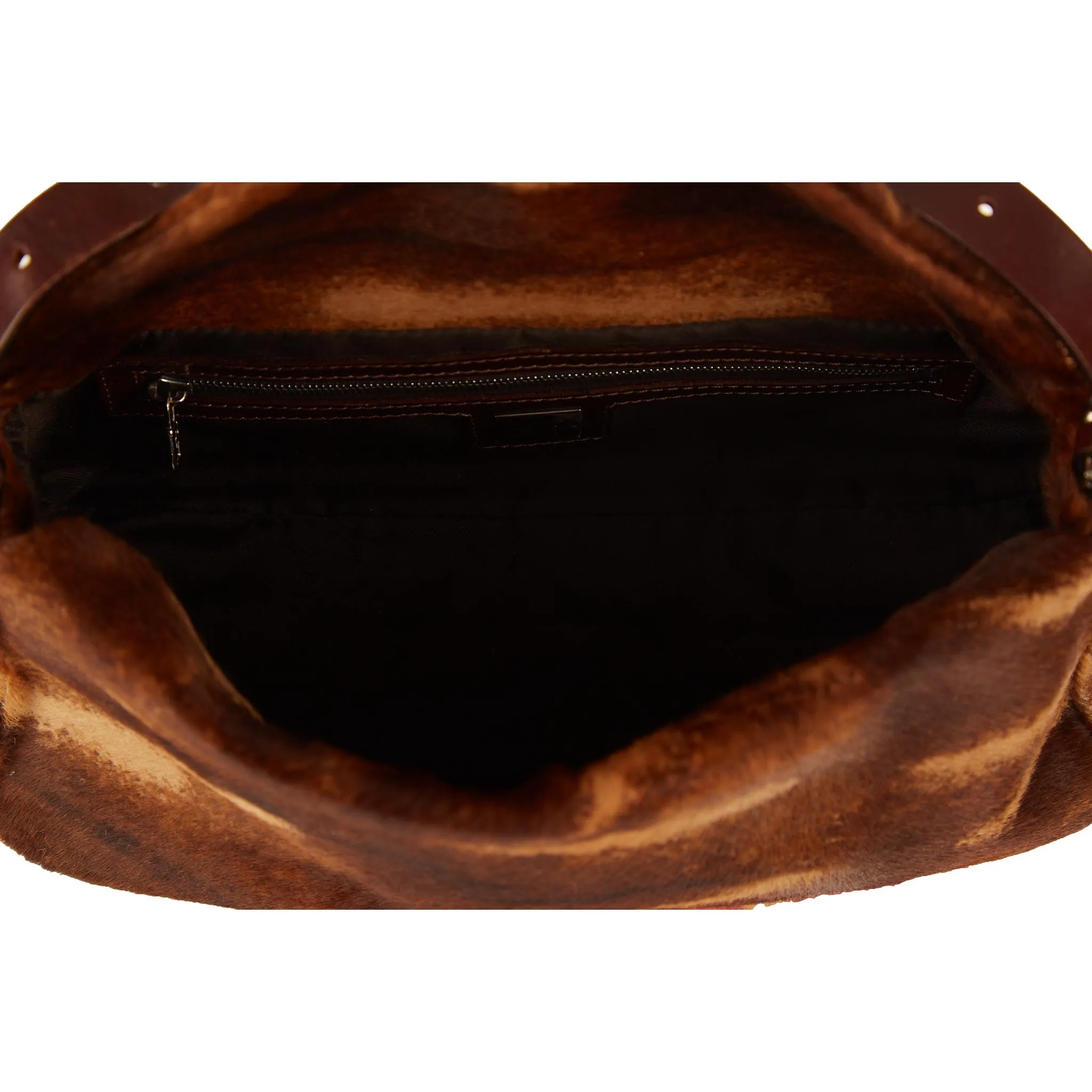 Fendi Brown Calf Hair Shoulder Bag