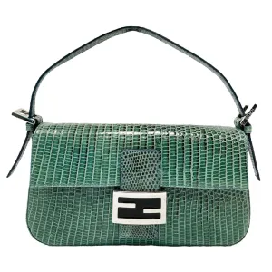 Fendi Green Lizard Baguette