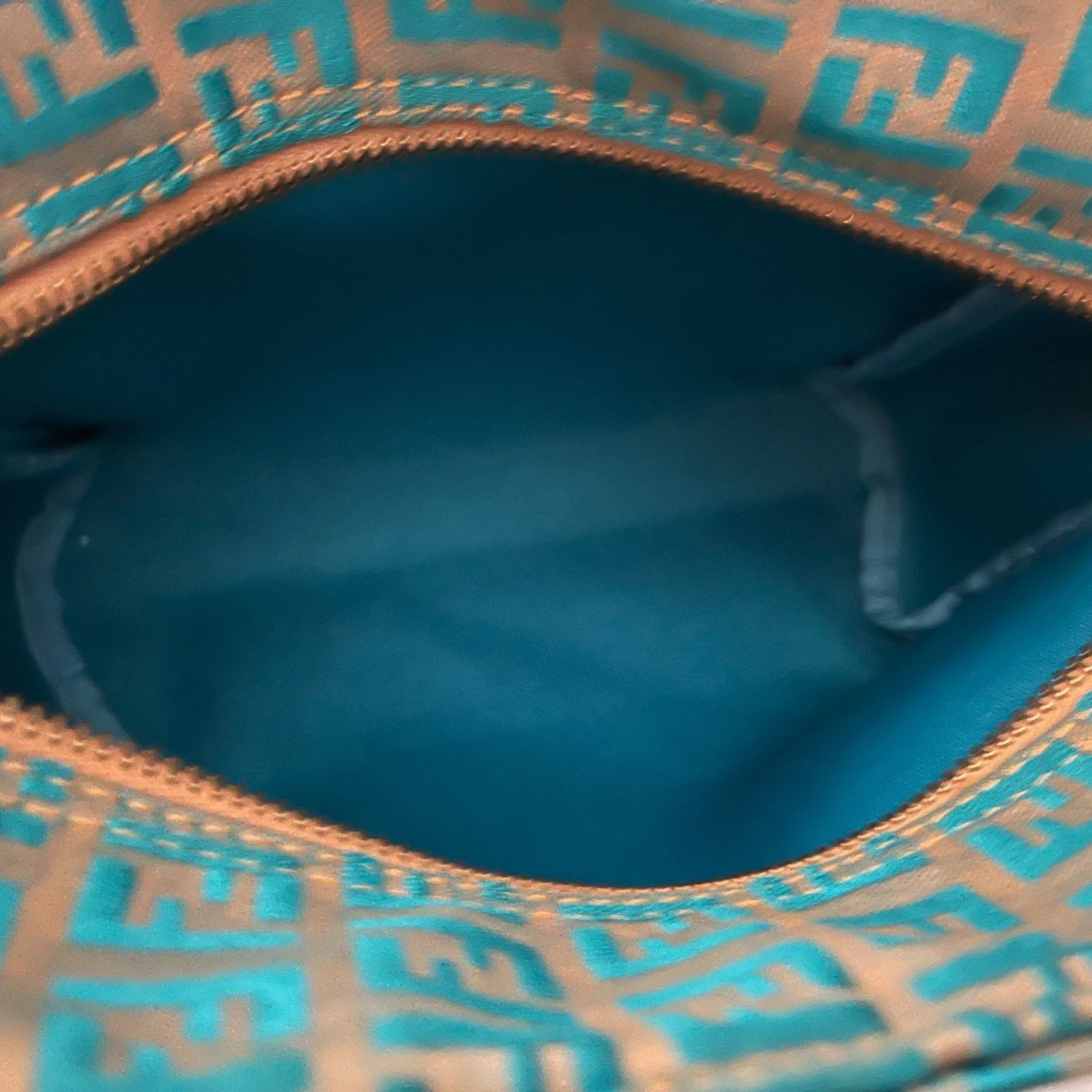 Fendi Turquoise Monogram Mini Top Handle
