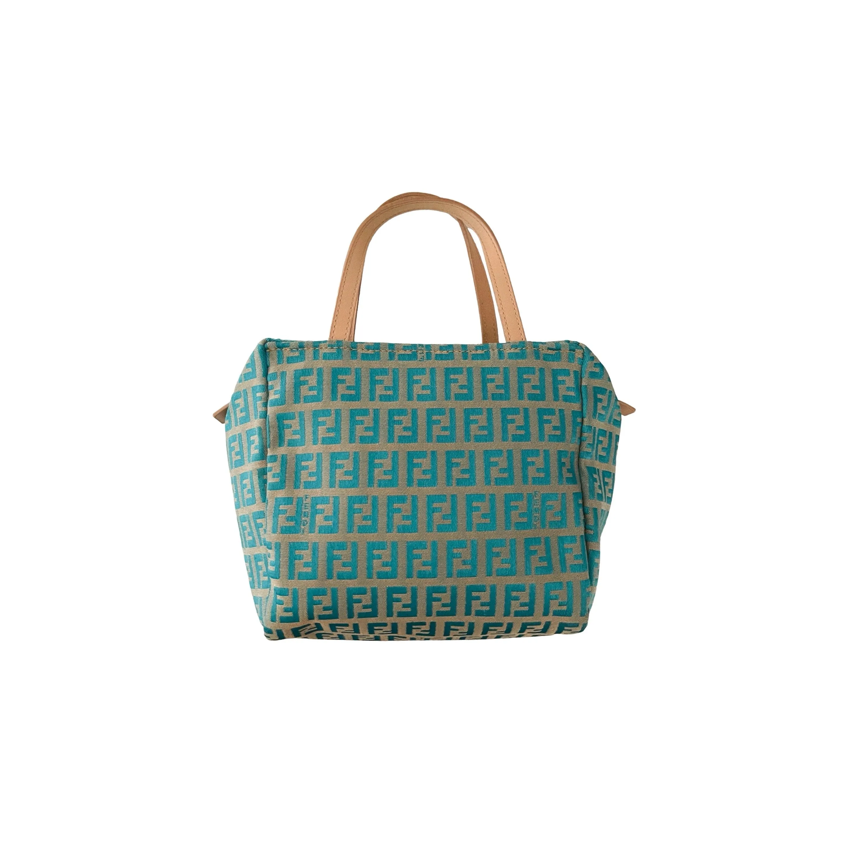 Fendi Turquoise Monogram Mini Top Handle