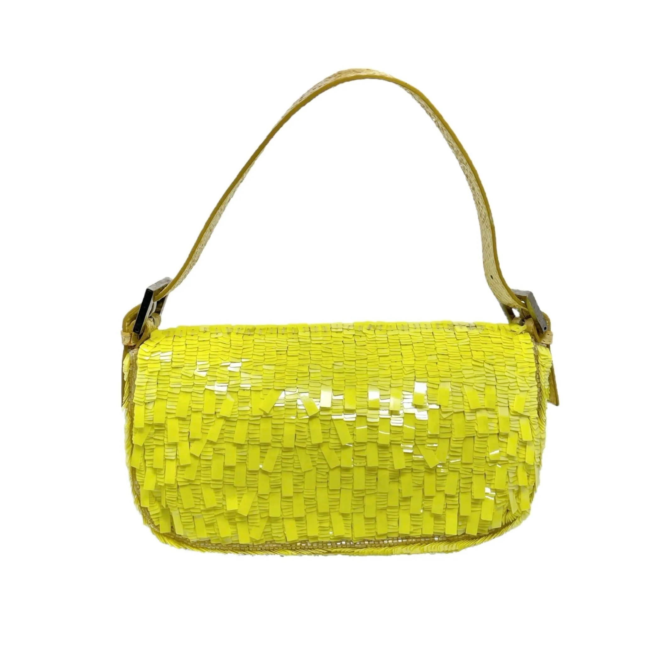 Fendi Yellow Sequin Baguette Bag