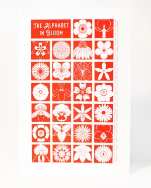 flower alphabet art print, the alphabet in bloom, Scandinavian flower art, flower wall art for the home