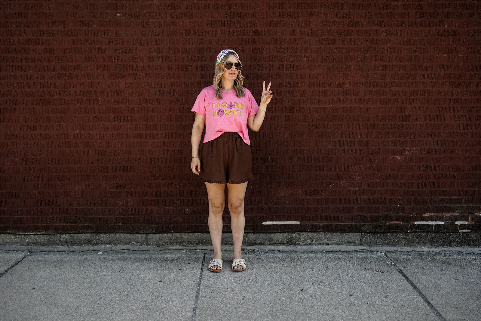 flower power slub crop tee