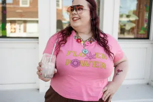 flower power slub crop tee