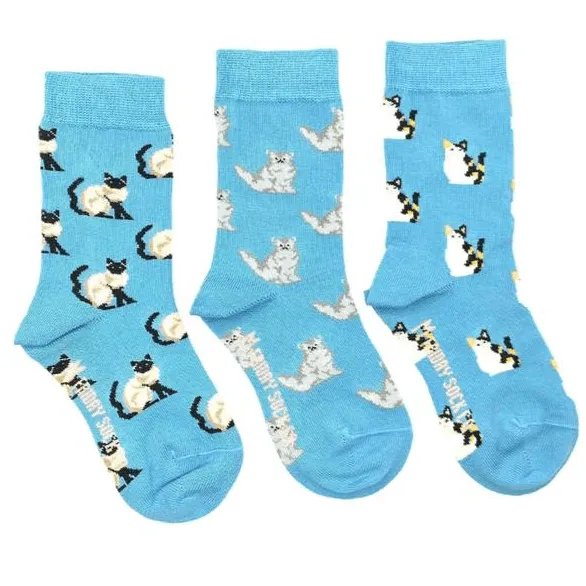 FRIDAY SOCK CO - Kid's Three Cat Socks