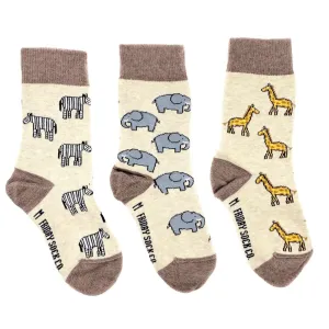 FRIDAY SOCK CO - Kid's Zebra, Elephant, & Giraffe Socks