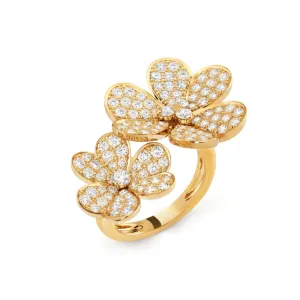 Frivole Clover Between the Finger Yellow Gold-Plated Ring