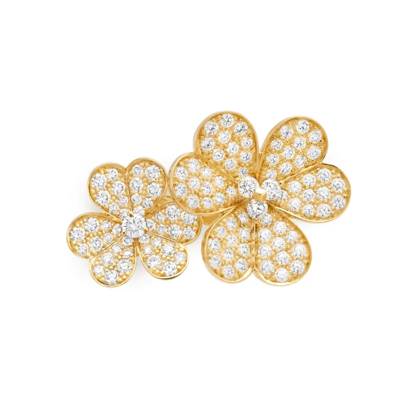 Frivole Clover Between the Finger Yellow Gold-Plated Ring