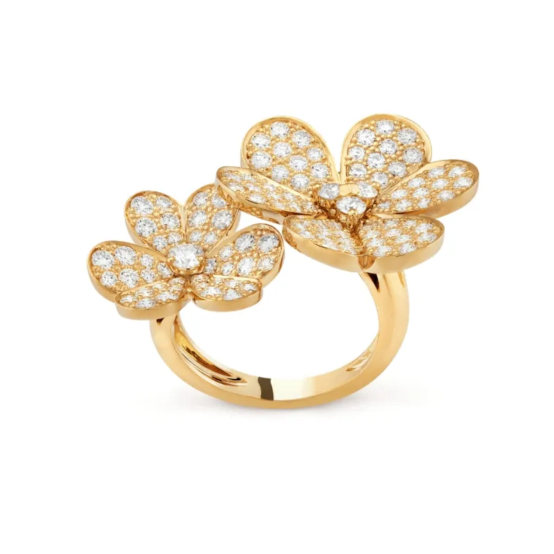 Frivole Clover Between the Finger Yellow Gold-Plated Ring