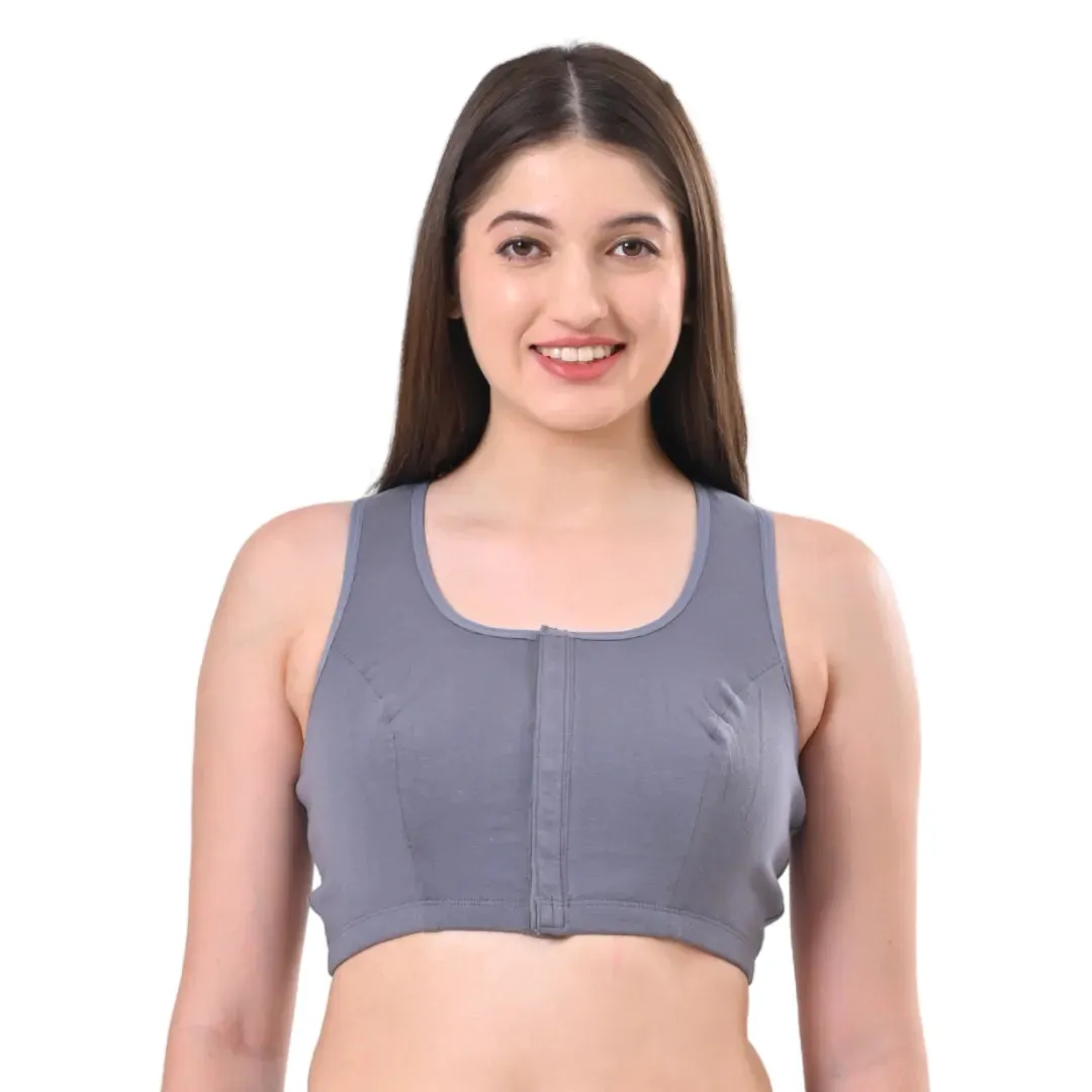Front Open Bra | Non Padded | Non Wired | Full Coverage | Racerback