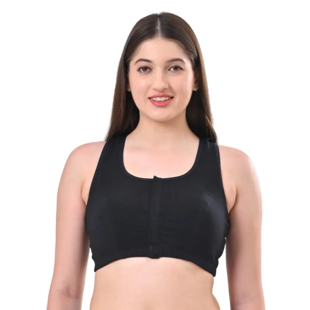 Front Open Bra | Non Padded | Non Wired | Full Coverage | Racerback