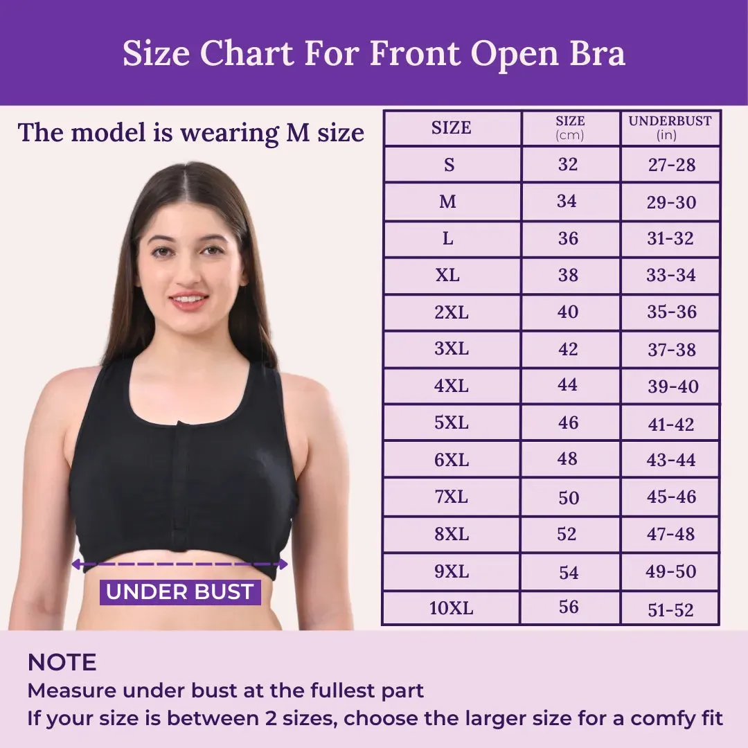 Front Open Bra | Non Padded | Non Wired | Full Coverage | Racerback