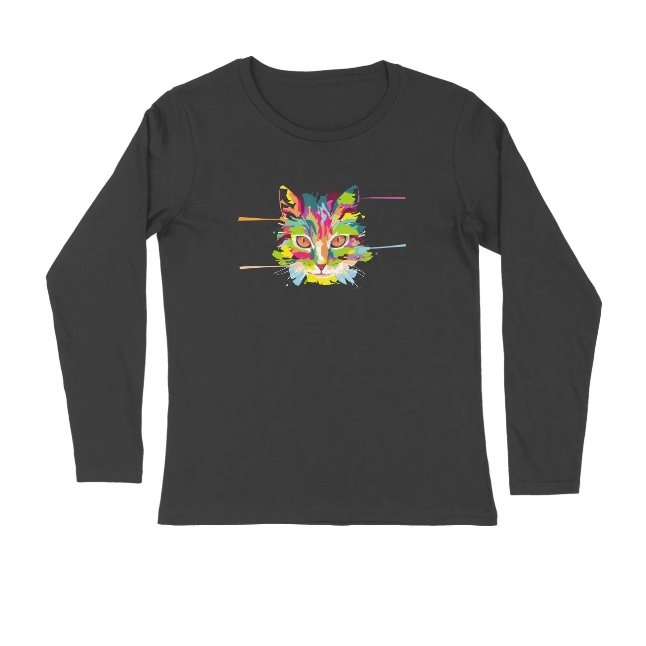 Full Sleeves Round Neck (Men) - Laser Sharp Cat (7 Colours)