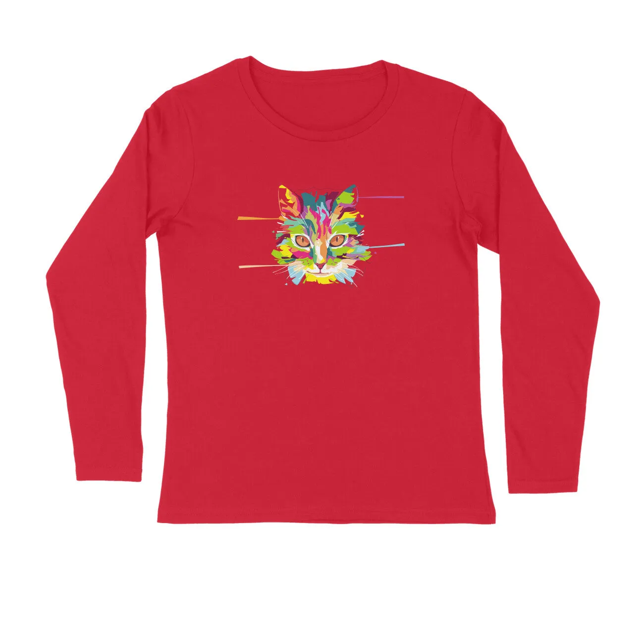 Full Sleeves Round Neck (Men) - Laser Sharp Cat (7 Colours)