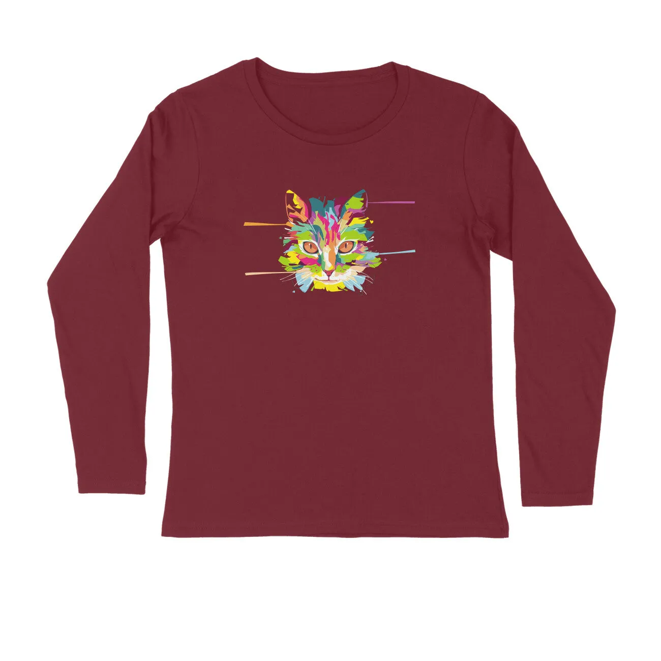 Full Sleeves Round Neck (Men) - Laser Sharp Cat (7 Colours)