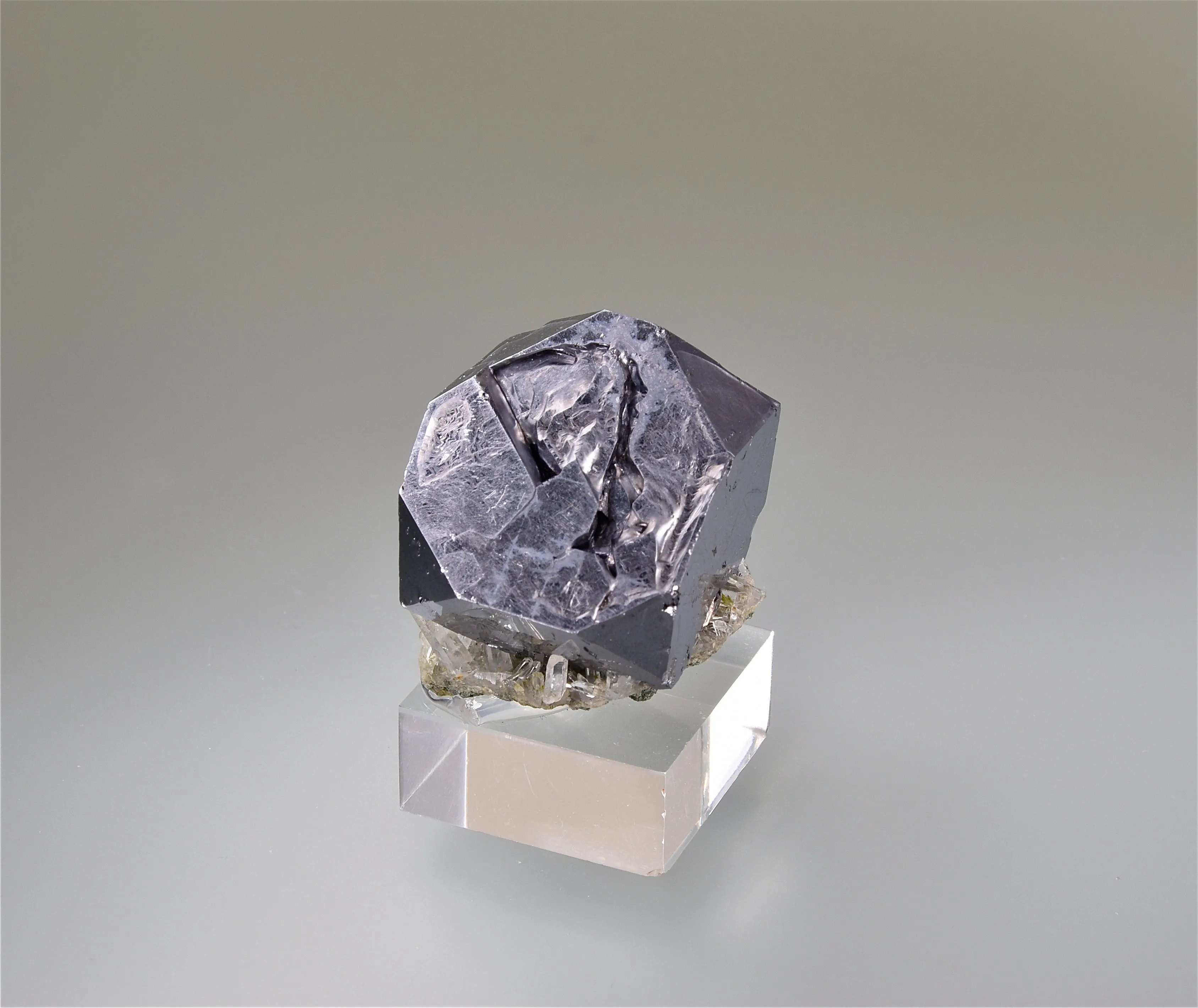 Galena with Quartz, Gjudurska Mine, Madan District, Smolyan Oblast, Southern Rhodope Mountains, Bulgaria, Mined 2009, Miniature 2.5 x 3.0 x 3.0 cm, $50.  Online 3/5.