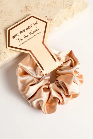 Gold Satin 5-piece Scrunchie Set