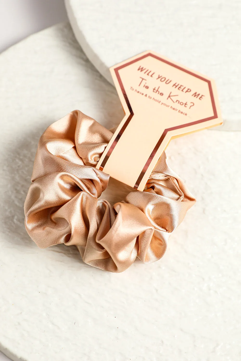 Gold Satin 5-piece Scrunchie Set