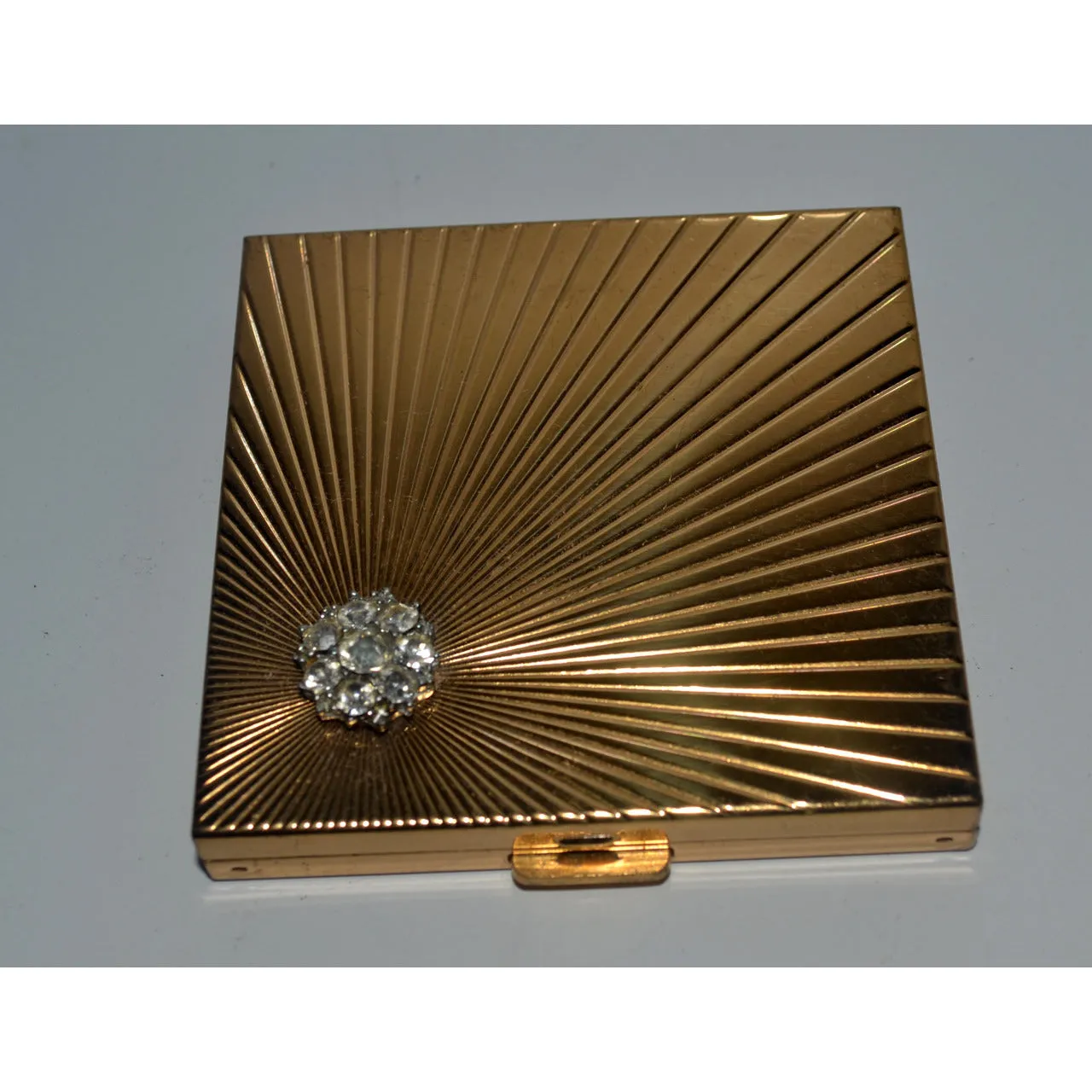Goldtone Rhinestone Compact By Volupte