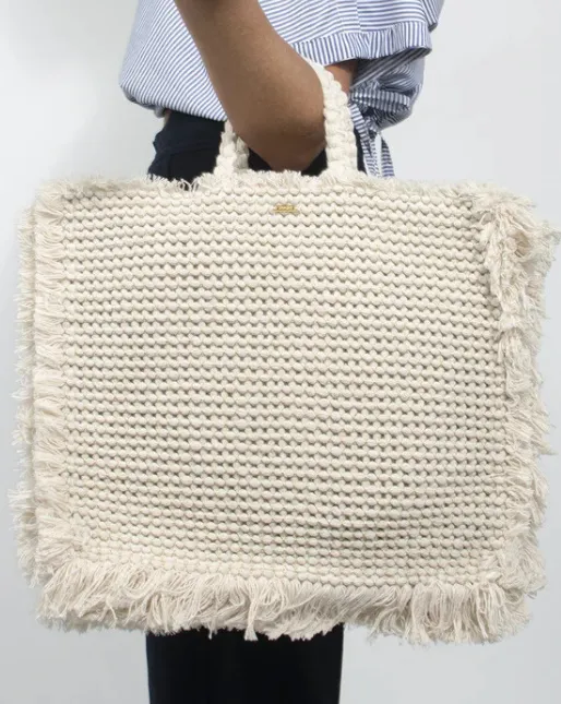 Gossypium Tote Bag Beige & Gold