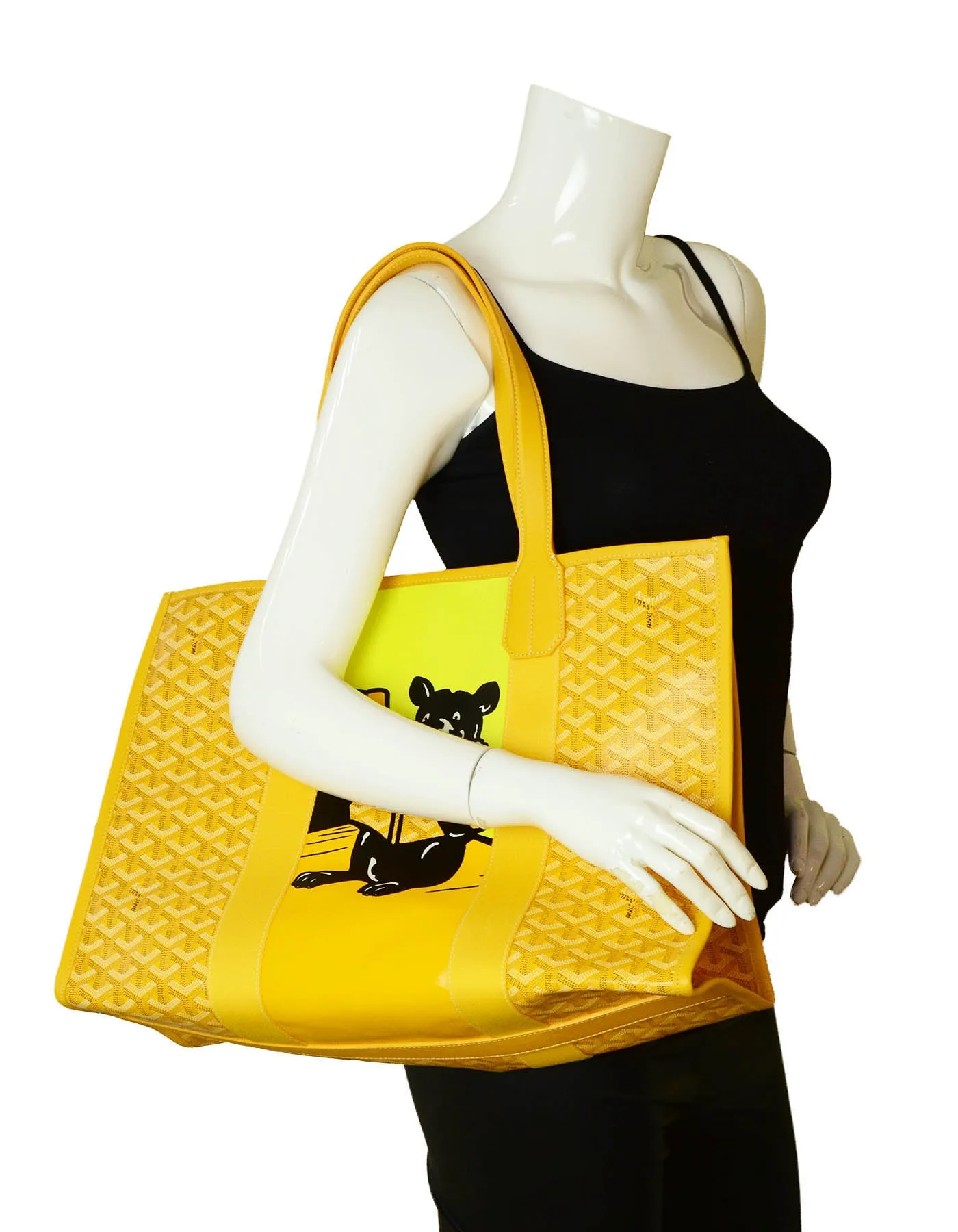 Goyard 2020 Yellow Goyardine Bulldog Villette Tote