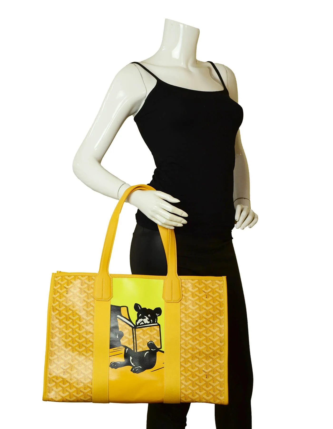 Goyard 2020 Yellow Goyardine Bulldog Villette Tote