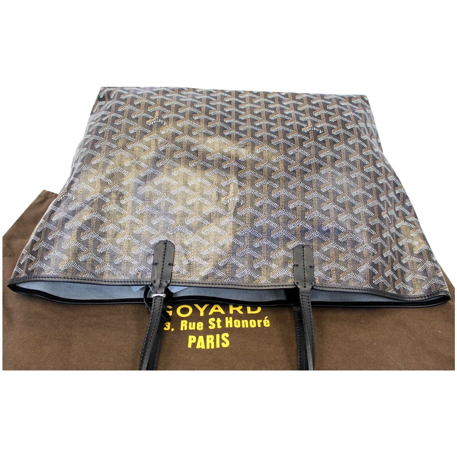 GOYARD Goyardine Saint Louis PM Tote Bag Black