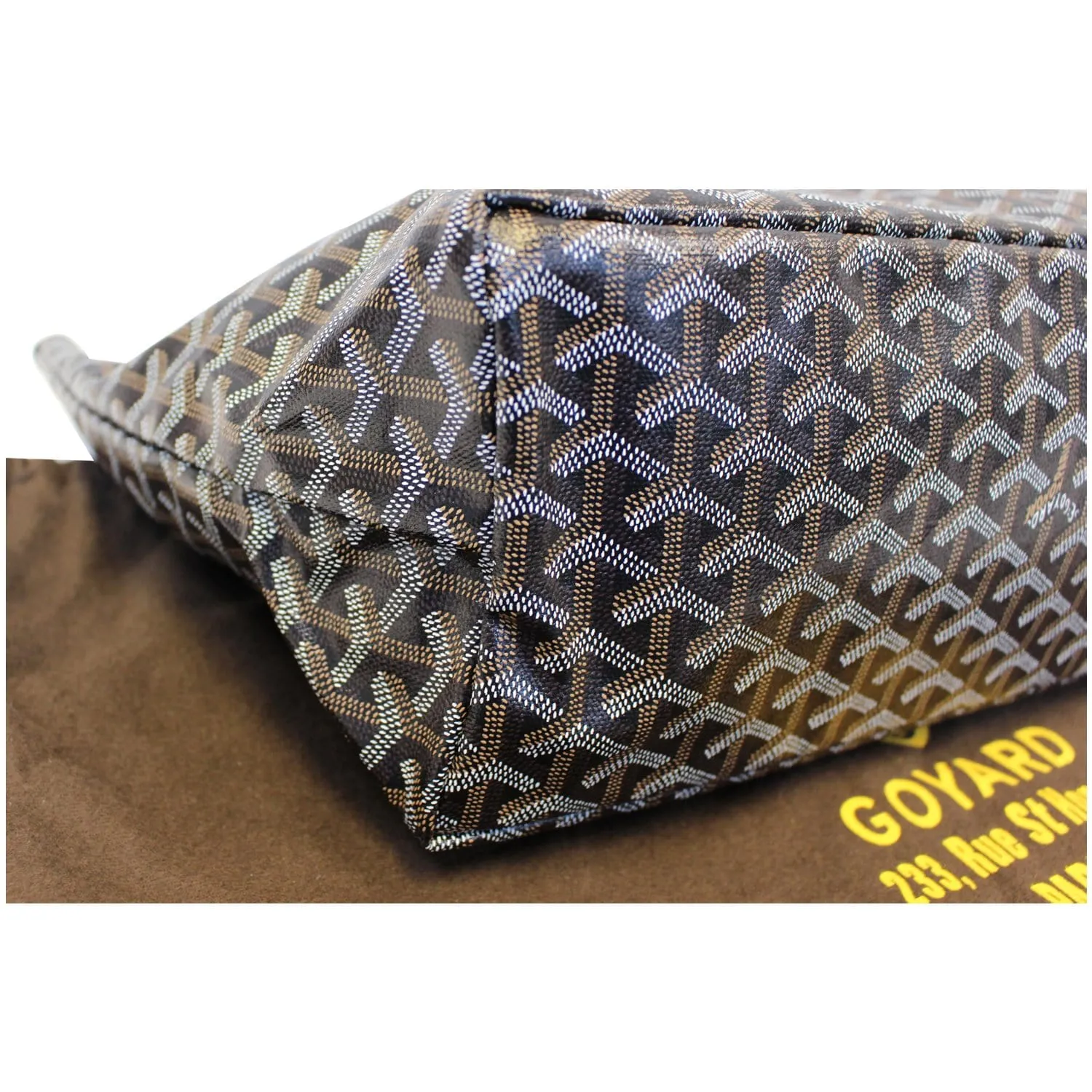 GOYARD Goyardine Saint Louis PM Tote Bag Black