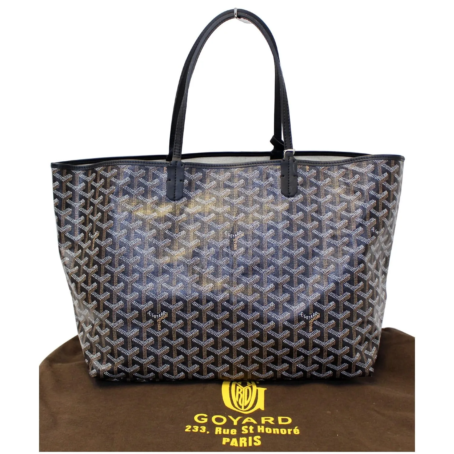 GOYARD Goyardine Saint Louis PM Tote Bag Black