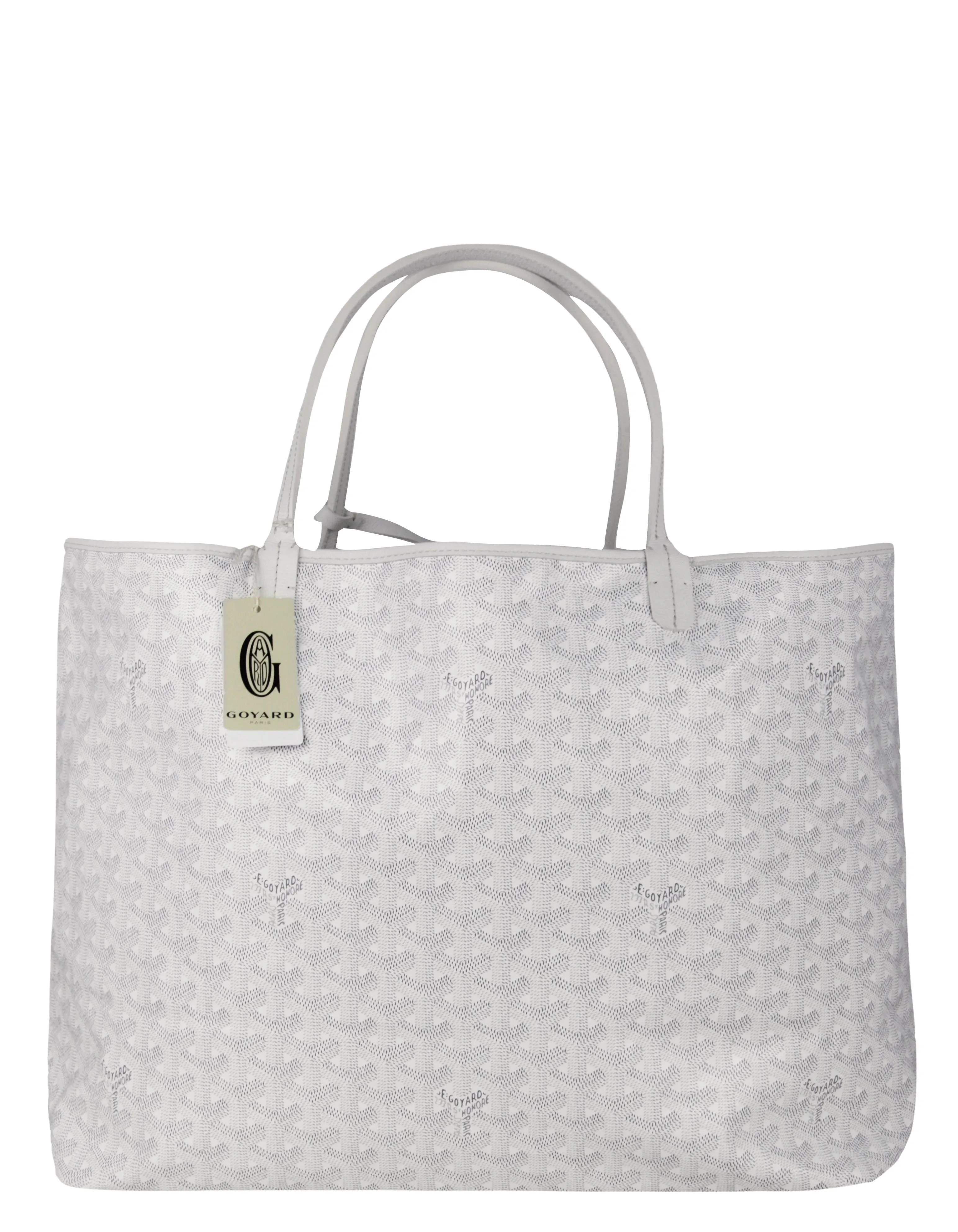 Goyard White Canvas Goyardine Saint Louis GM Tote Bag w/ Insert