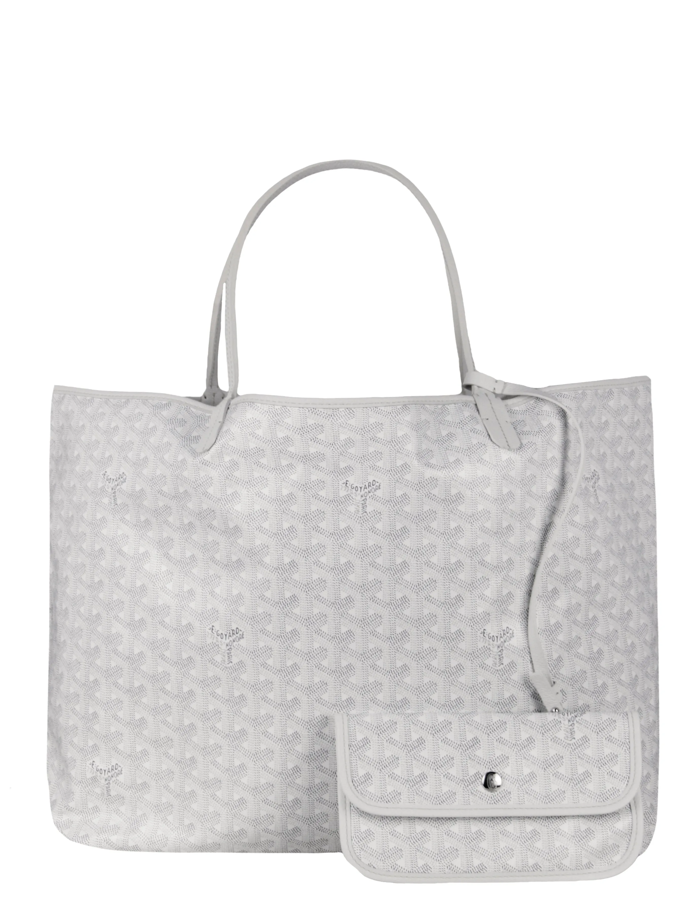 Goyard White Canvas Goyardine Saint Louis GM Tote Bag w/ Insert