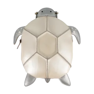 Gozo Backpack | Shimmer Turtle | Silver Grey Metallic Leather