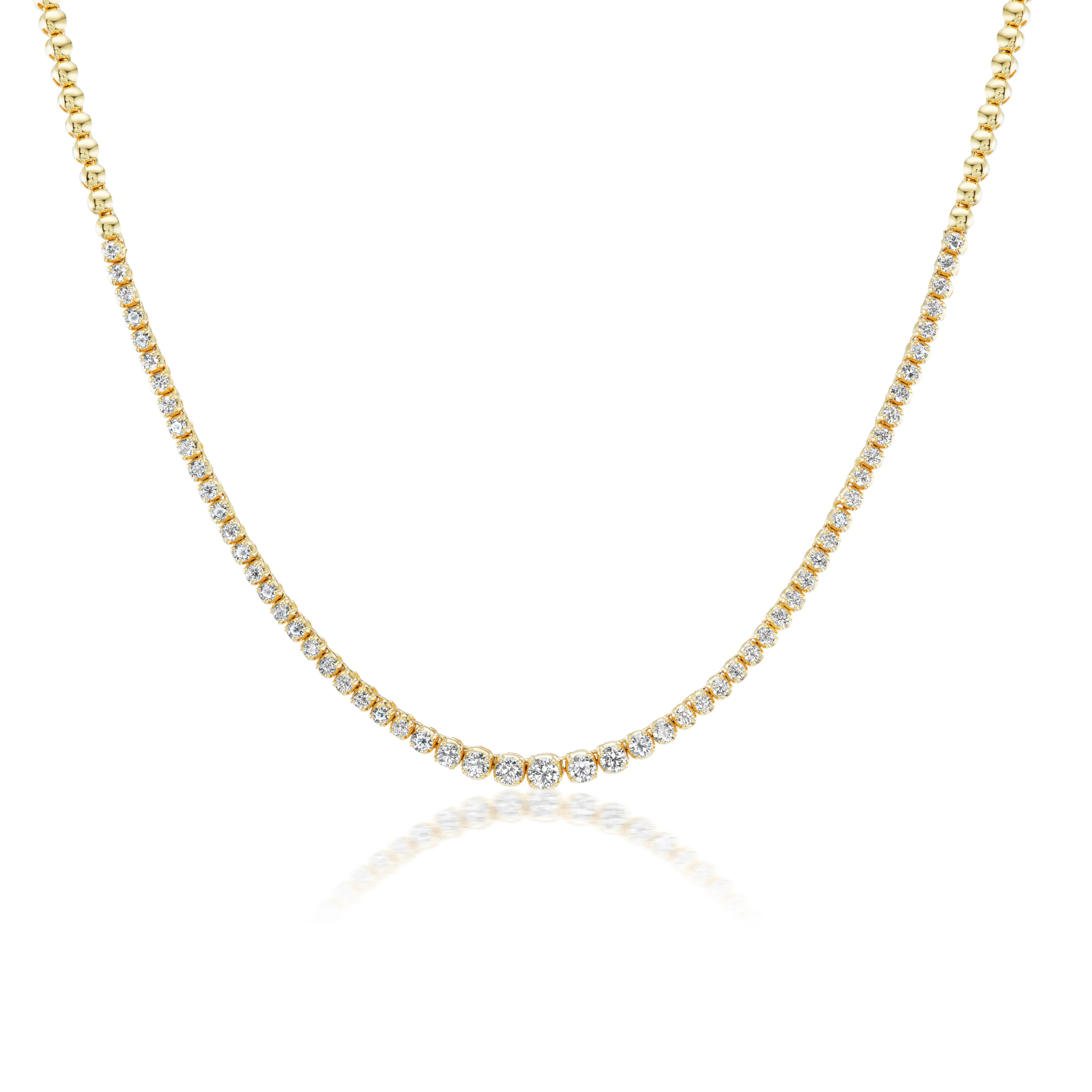 Graduated Half Diamond Riviera Necklace