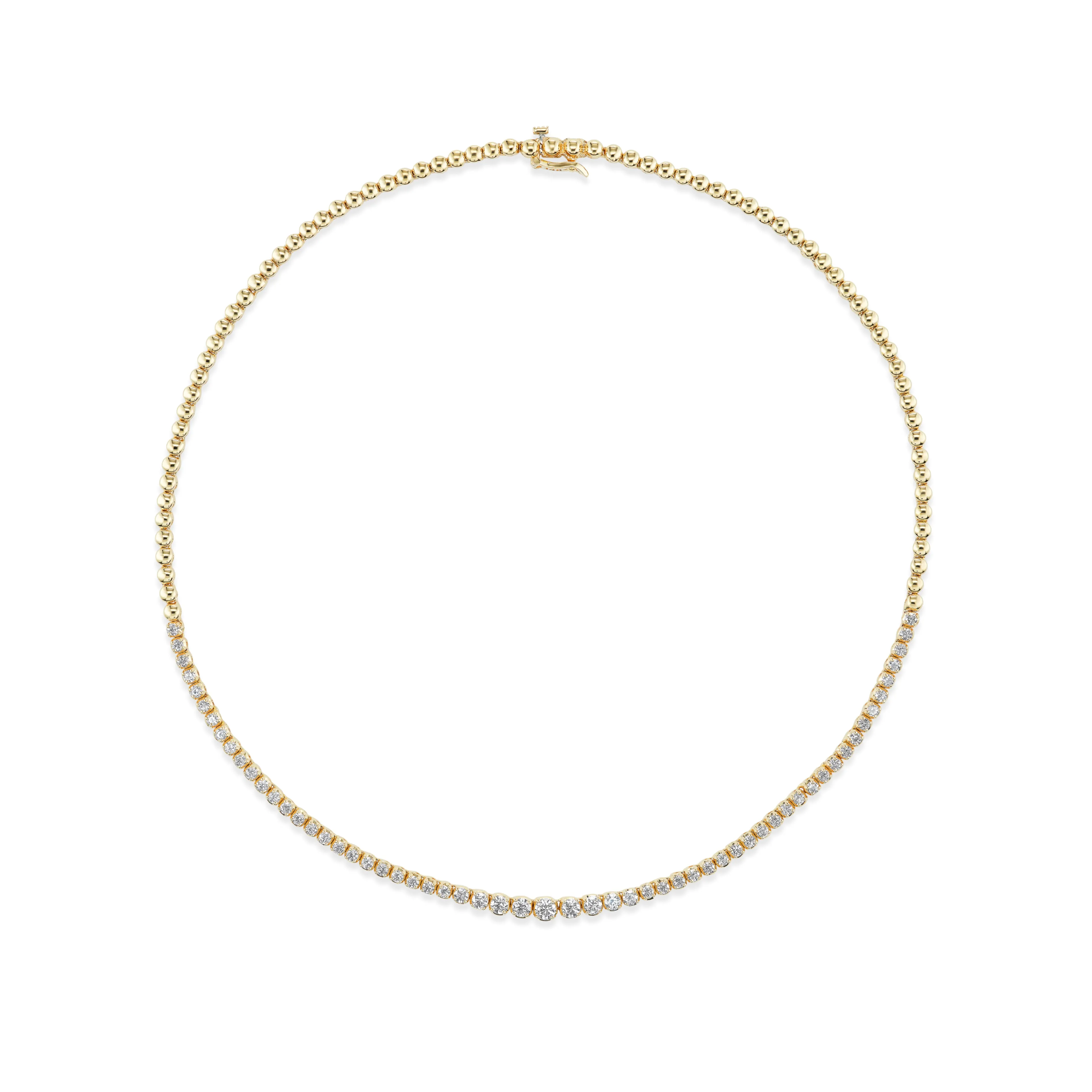 Graduated Half Diamond Riviera Necklace