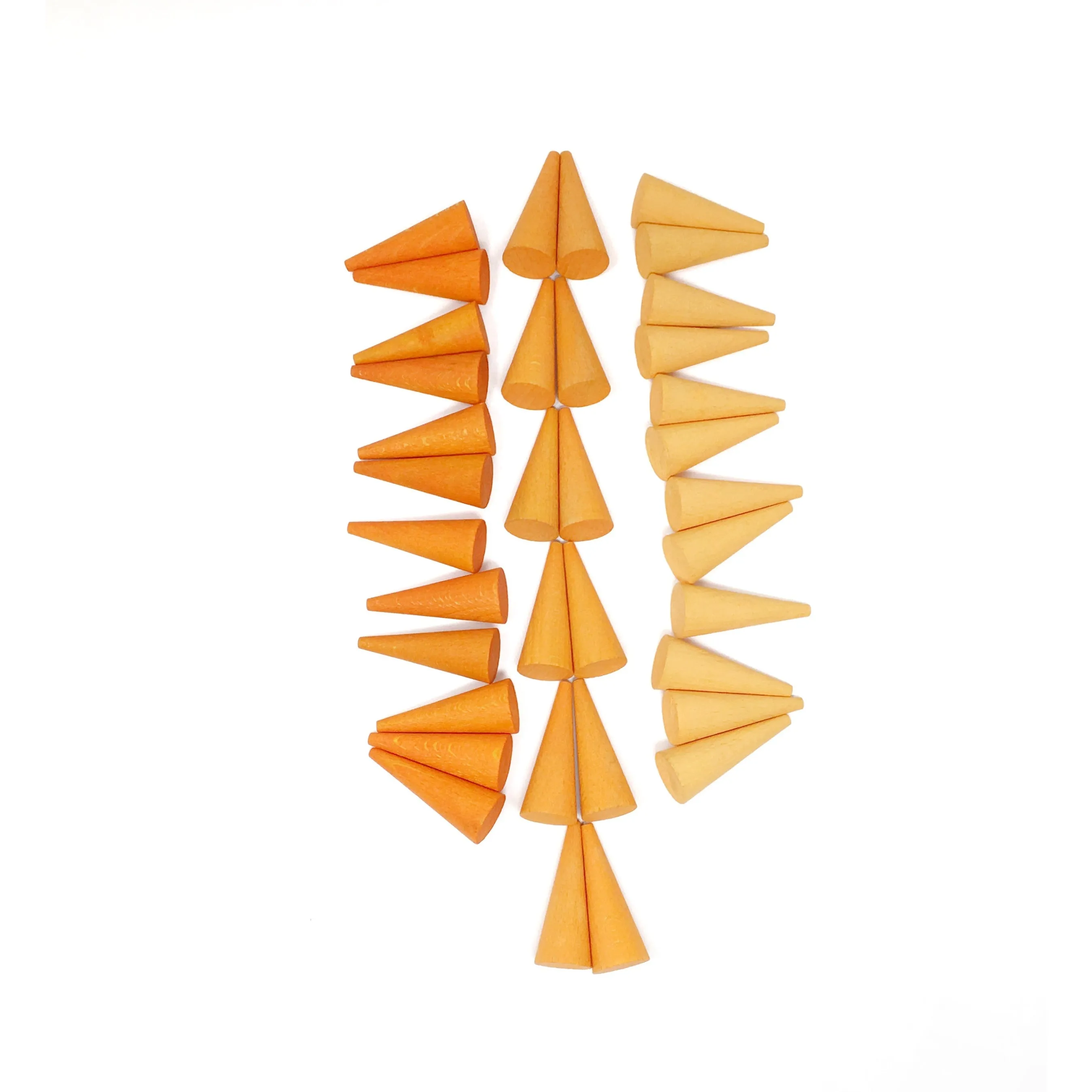 Grapat Loose Parts Mini Cones - 36 pieces in Oranges
