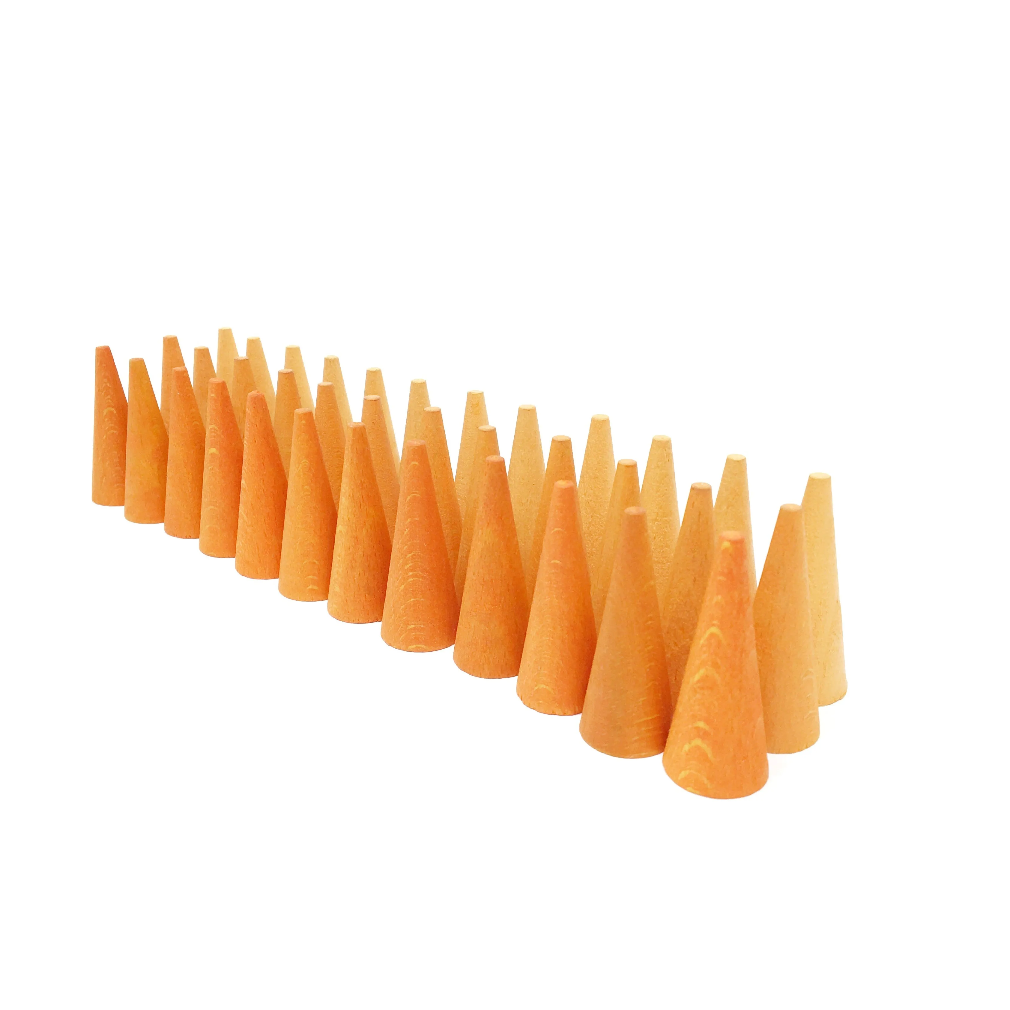 Grapat Loose Parts Mini Cones - 36 pieces in Oranges