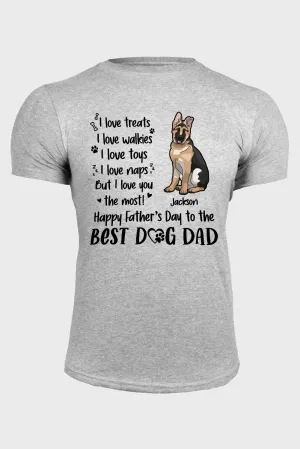 Gray Best Dog Dad Letter Graphic Print Men's T Shirt