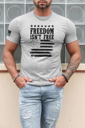 Gray Mens Freedom Isnt Free Flag T-shirt