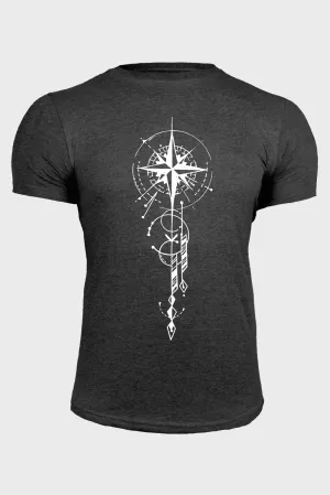 Gray Sea Compass Wayfinder Mens Graphic Tee