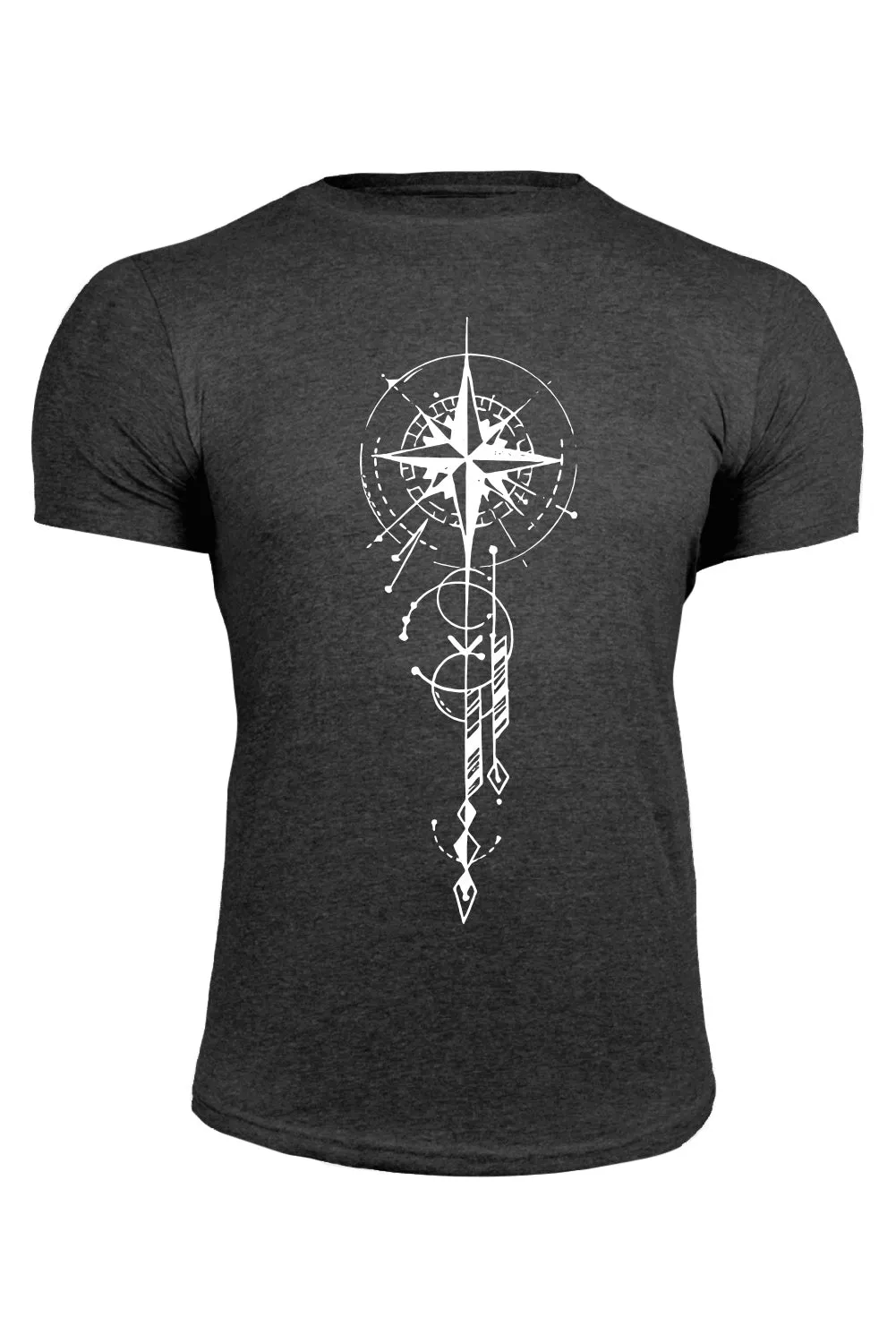 Gray Sea Compass Wayfinder Mens Graphic Tee