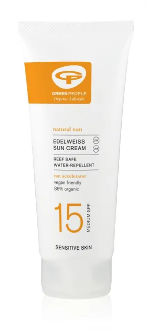 Green People Edelweiss Sun Cream Natural Tan Accelerator SPF15 200ml