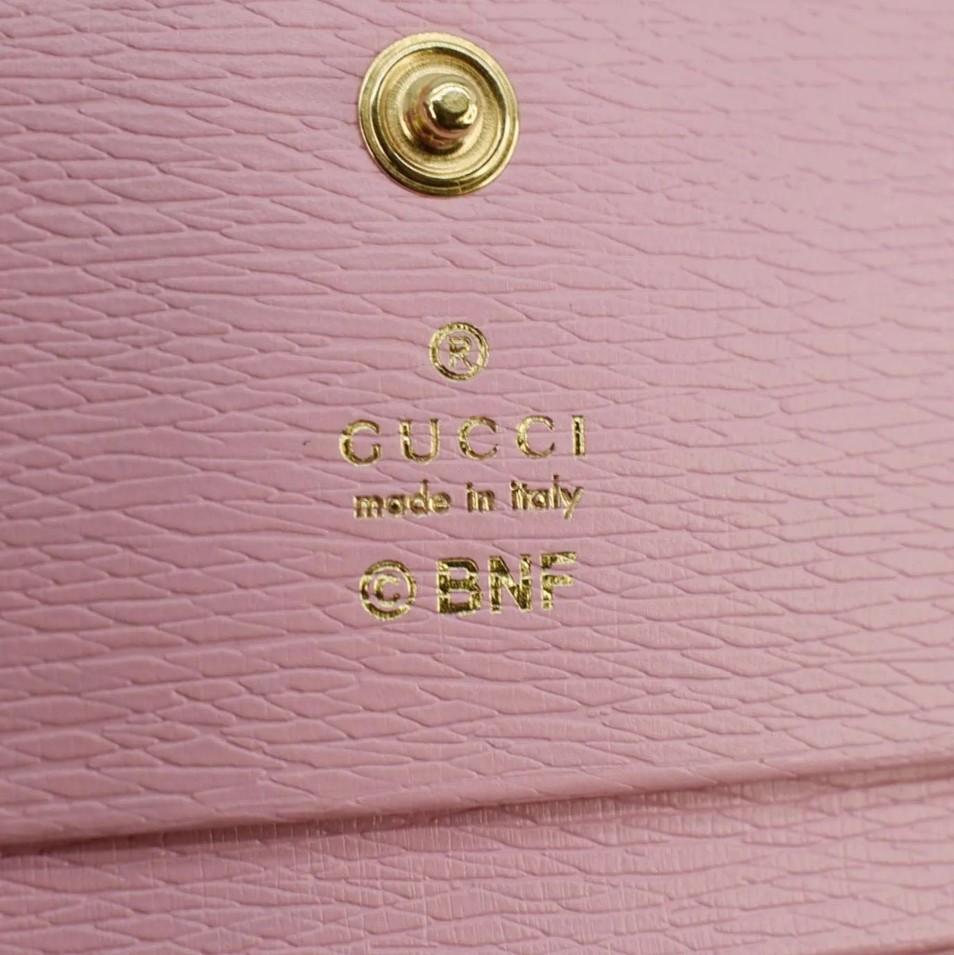 GUCCI  Bananya Print Leather Card Case Holder Pink 701009