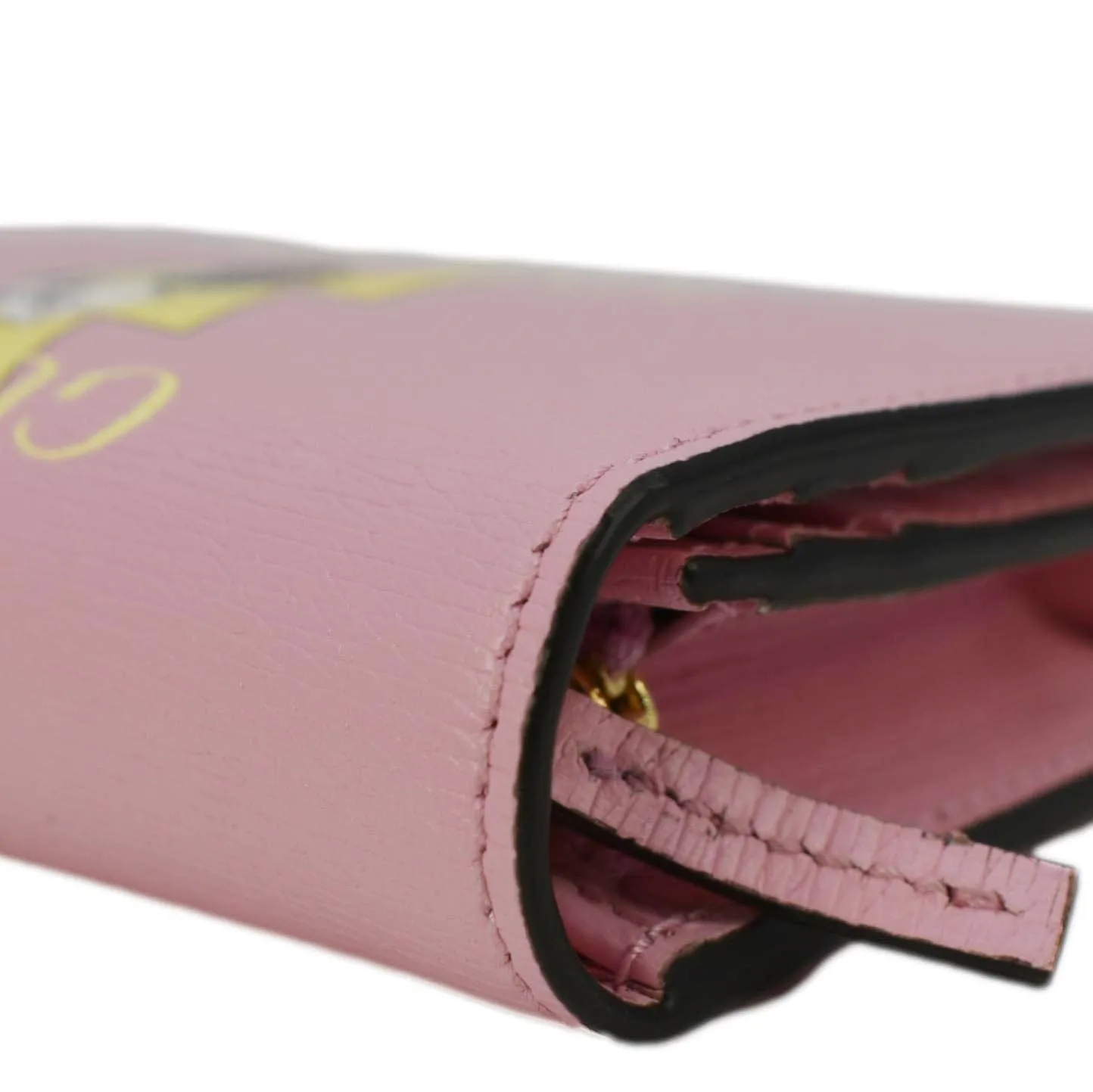 GUCCI  Bananya Print Leather Card Case Holder Pink 701009